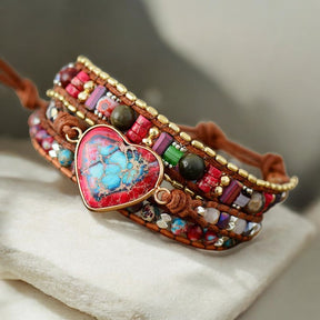 Lebhaftes Herzschutz-Wickelarmband