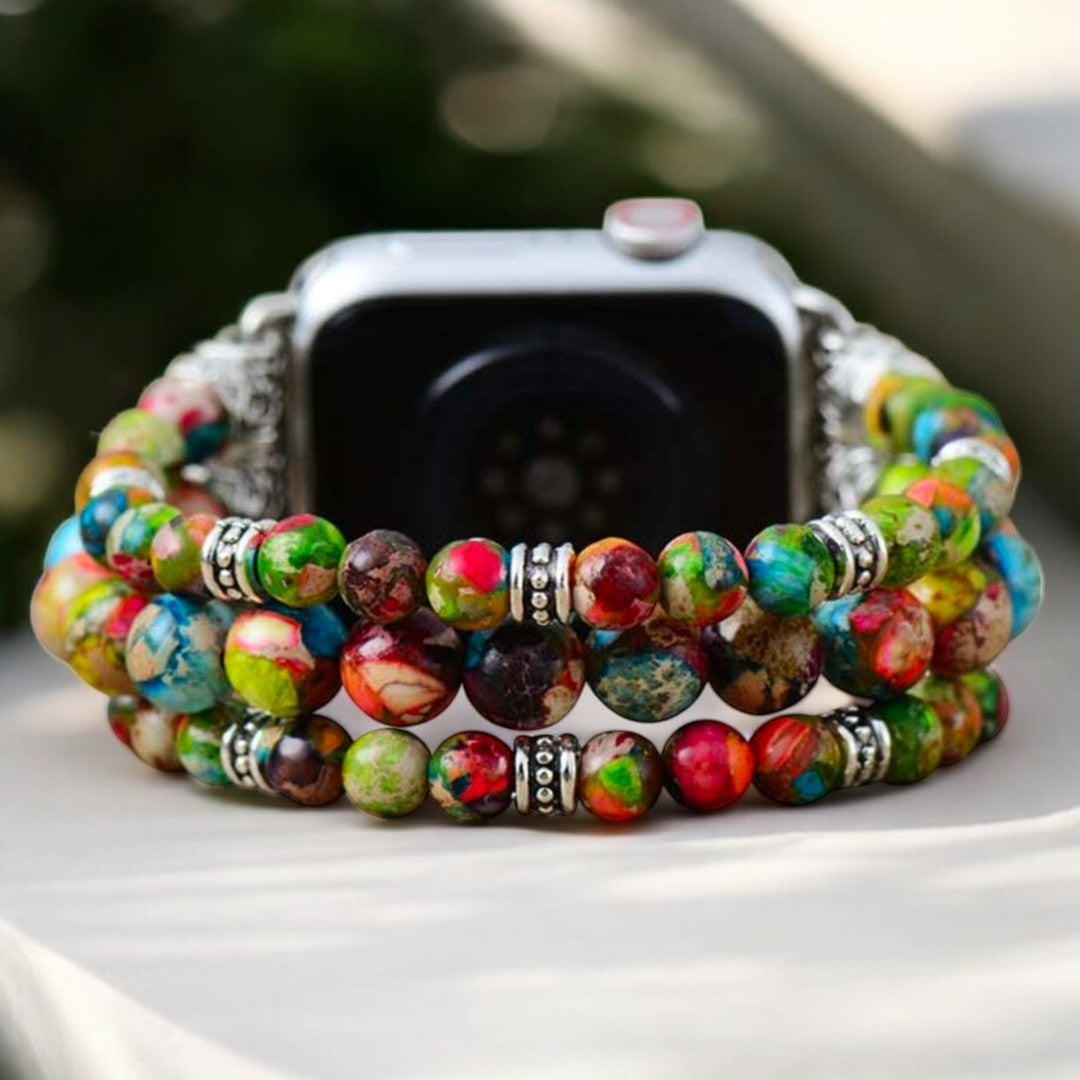 Stretch-Armband Apple Watch aus Vineyard Jasper