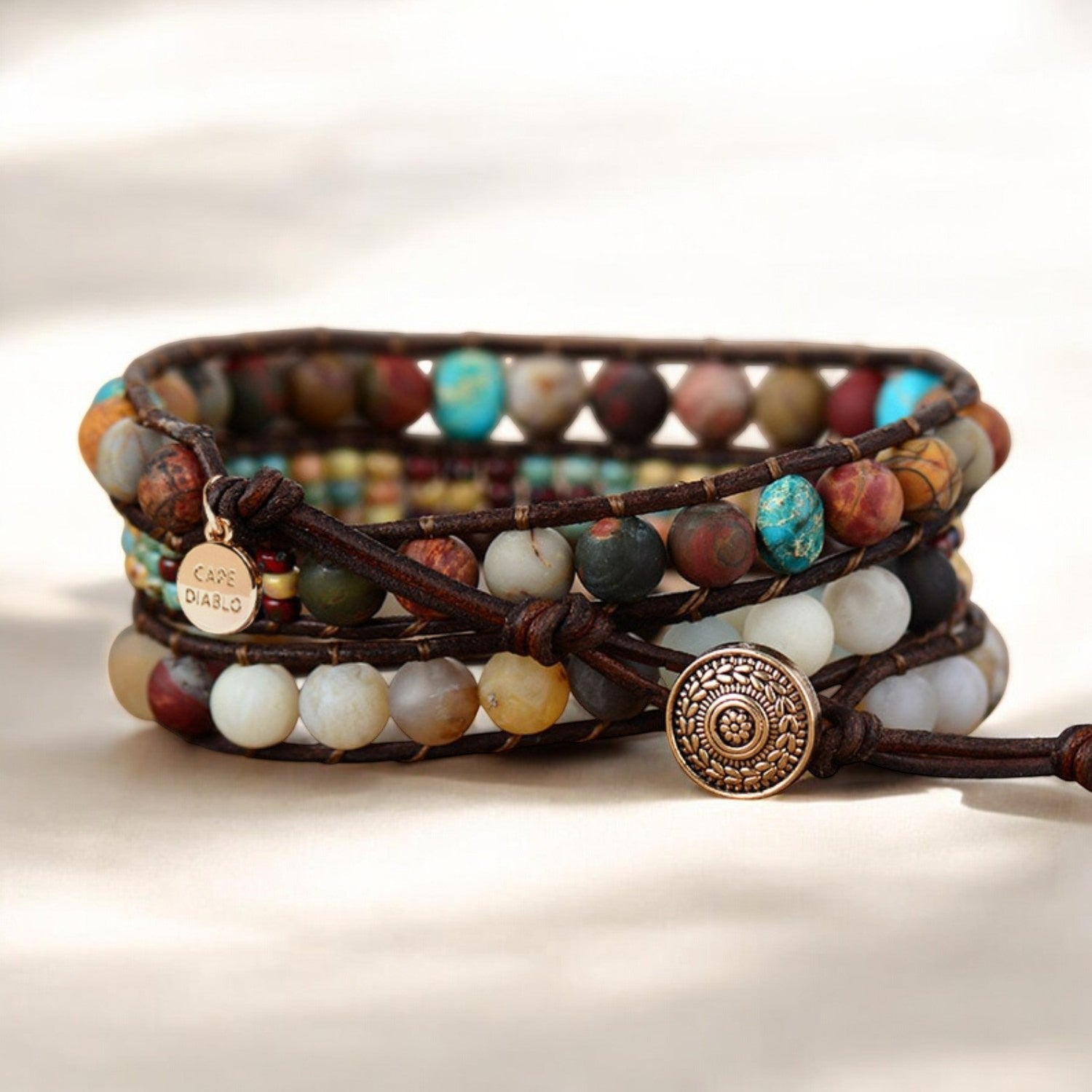 Vintage Jasper Wickelarmband