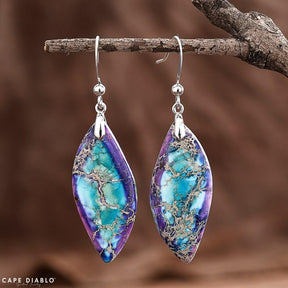 Jasper Leaf Dangle Earrings - Cape Diablo