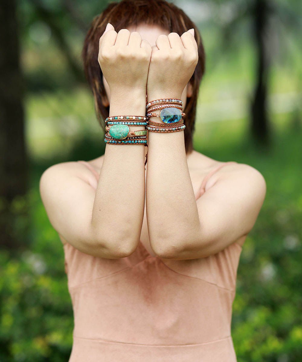 Labradorite Wanderer Wrap Bracelet - Cape Diablo