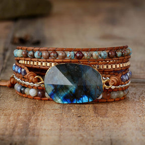 Labradorite Wanderer Wrap Bracelet - Cape Diablo