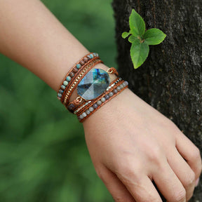 Labradorite Wanderer Wrap Bracelet - Cape Diablo