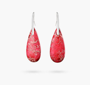 Red Imperial Jasper Teardrop Earrings - Cape Diablo