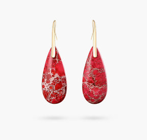 Red Imperial Jasper Teardrop Earrings - Cape Diablo