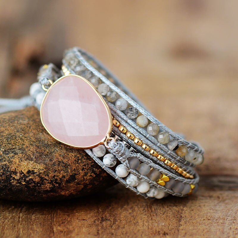 Rose Quartz Loving Wrap Bracelet - Cape Diablo