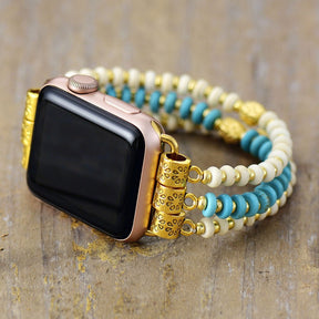 Turquoise Howlite Stretch Apple Watch Strap - Cape Diablo